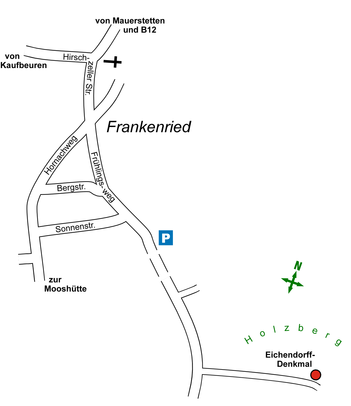 Anfahrtsplan zum Denkmal